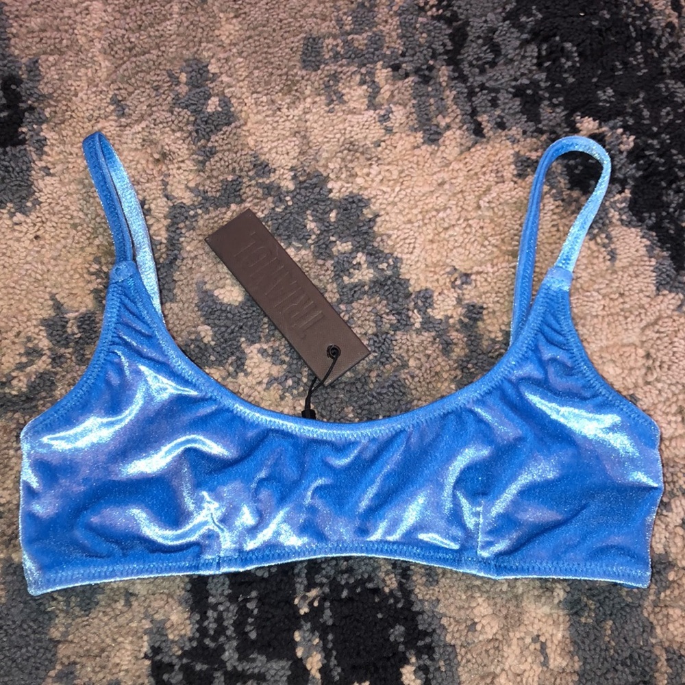 Blue velvet bathing suit top only